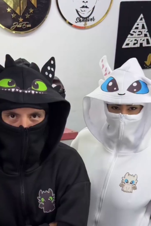 🐉✨ Twin Dragon Cozy Hoodies – Zip-Up Face Cover Edition ✨🐉
