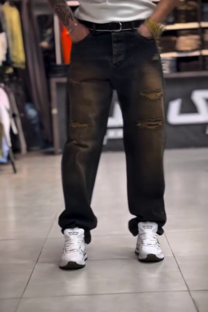 🖤🔥 Premium Black Washed Ripped Jeans – Street Fit with Hardcore Drip 😮‍💨👖